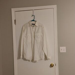 Monitaly Mens Designer Button Down Shirt Sz L